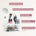 thumbnail image 3 of Organizador de cosméticos Masirs transparente con espejo acrílico, 3 of 5