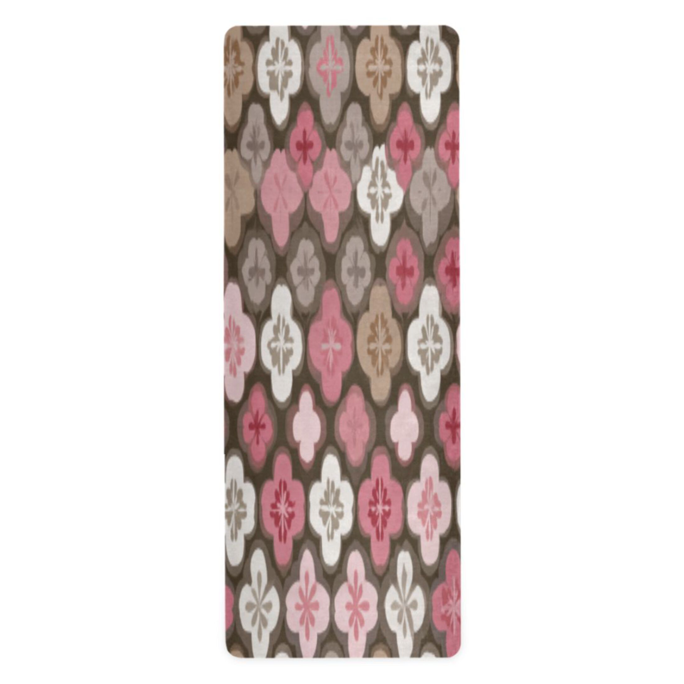 BZSMCE Yoga Mat Women Fitness Mat Quilted Floral Pastel Medley Pattern