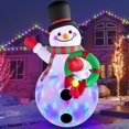 thumbnail image 3 of Inflables navideños de 8 pies de alto, decoraciones al aire libre, muñeco de nieve inflable que sostiene la guirnalda, decoración de patio, LED coloridos giratorios incorporados para fiestas de Navida, 3 of 4