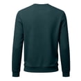 thumbnail image 3 of Mens Soft Textured Pullover Sweatshirts Waffle Knit Crew Neck Solid Color Long Sleeve Tops for Men Dark Green L, 3 of 4