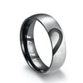 thumbnail image 5 of Rose Gold/Black Heart CZ Stainless Steel Silver 'I LOVE YOU' Couple Ring Sz 5-12, 5 of 7