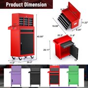 SEIZEEN 5-Drawer Tool Chest,Tool Cabinet on Wheels with Keyed Locking System and Drawer Liners, Tool Chest with Link Buckle for Warehouse and Garage