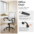 thumbnail image 4 of BestOffice Mesh Swivel Office Desk Chair, White, 4 of 7