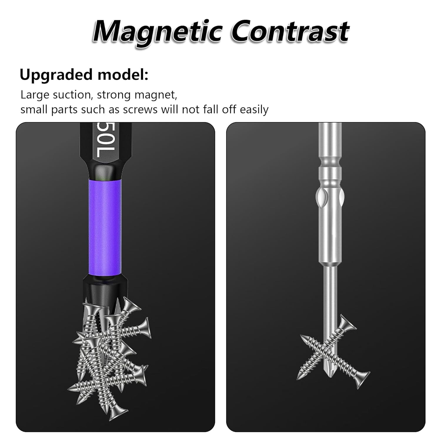 Magnetic Drill Bits: D1 Anti-Slip and Shock-Proof Drill Bit Set,Strong Torque Impact-Resistant Driver Bit Set,Magnetic Screwdriver Bits with Cross Screwdriver (3 Set)