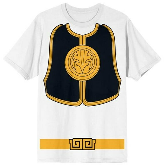 Power Rangers White Ranger Men's White Crew Neck Short Sleeve Cosplay Tee-Medium