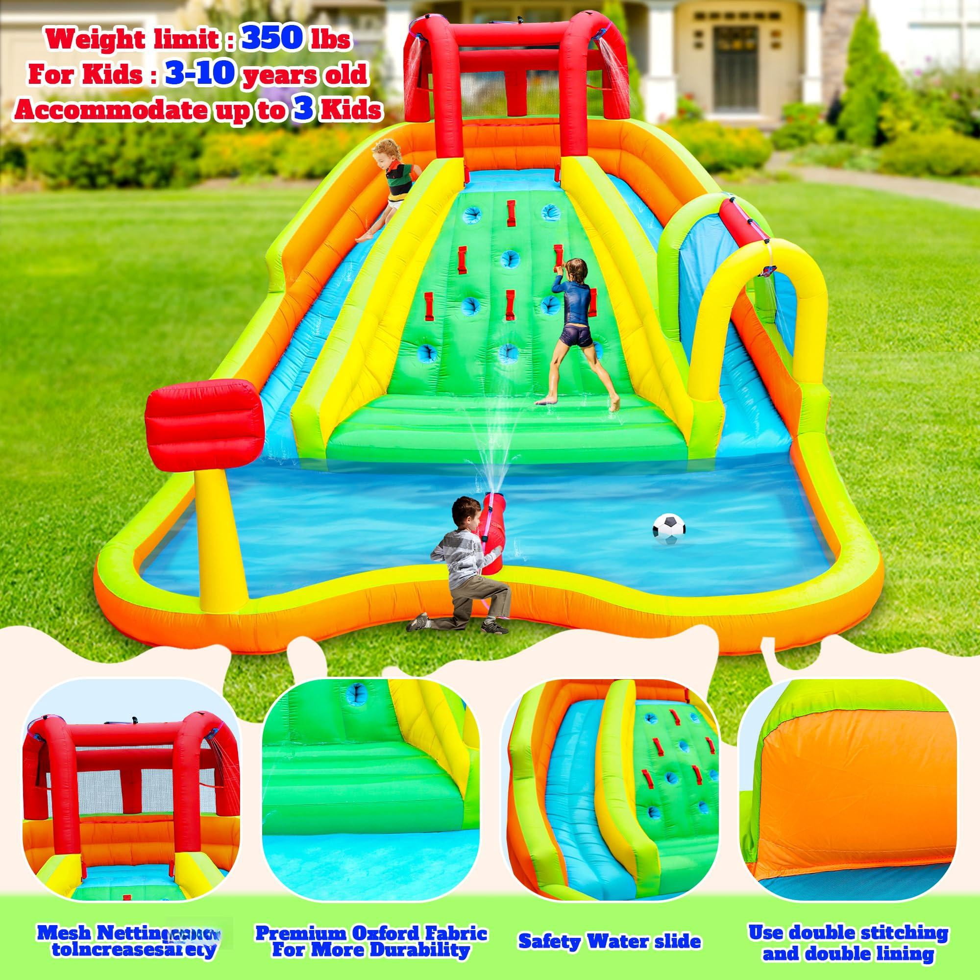 Inflatable Double Water Slide Park House with Sprays and Air Blower
