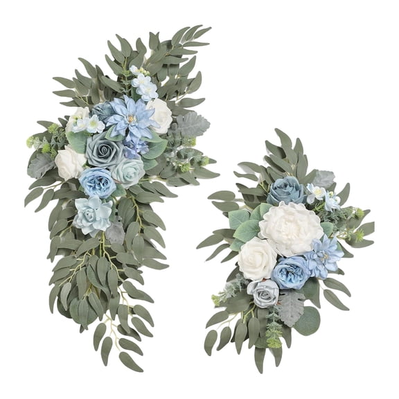 SUSHANG Pack of 2 Artificial Wedding Arch Flowers Kit, Elegant Artificial Floral Arrangements, Complete Bridal Shower and Ceremony Backdrop Decoration Set for Reception and Event Decor
