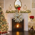 thumbnail image 5 of Christmas Wreaths for Front Door, 17.7" Gold Christmas Wreath with Pinecone Gold Ball Ornaments Branches Berries for Fireplace Window Table Centerpiece Xmas Decor, 5 of 9