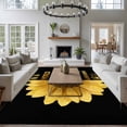 thumbnail image 3 of Large Area Rugs for Living Room Bedroom, Yellow Sunflowers 8'x10' Rug Washable Carpet Runner Indoor Outdoor, Floral Rustic Abstract Black Non Slip Floor Mats Rug for Kitchen, Patio, 3 of 8