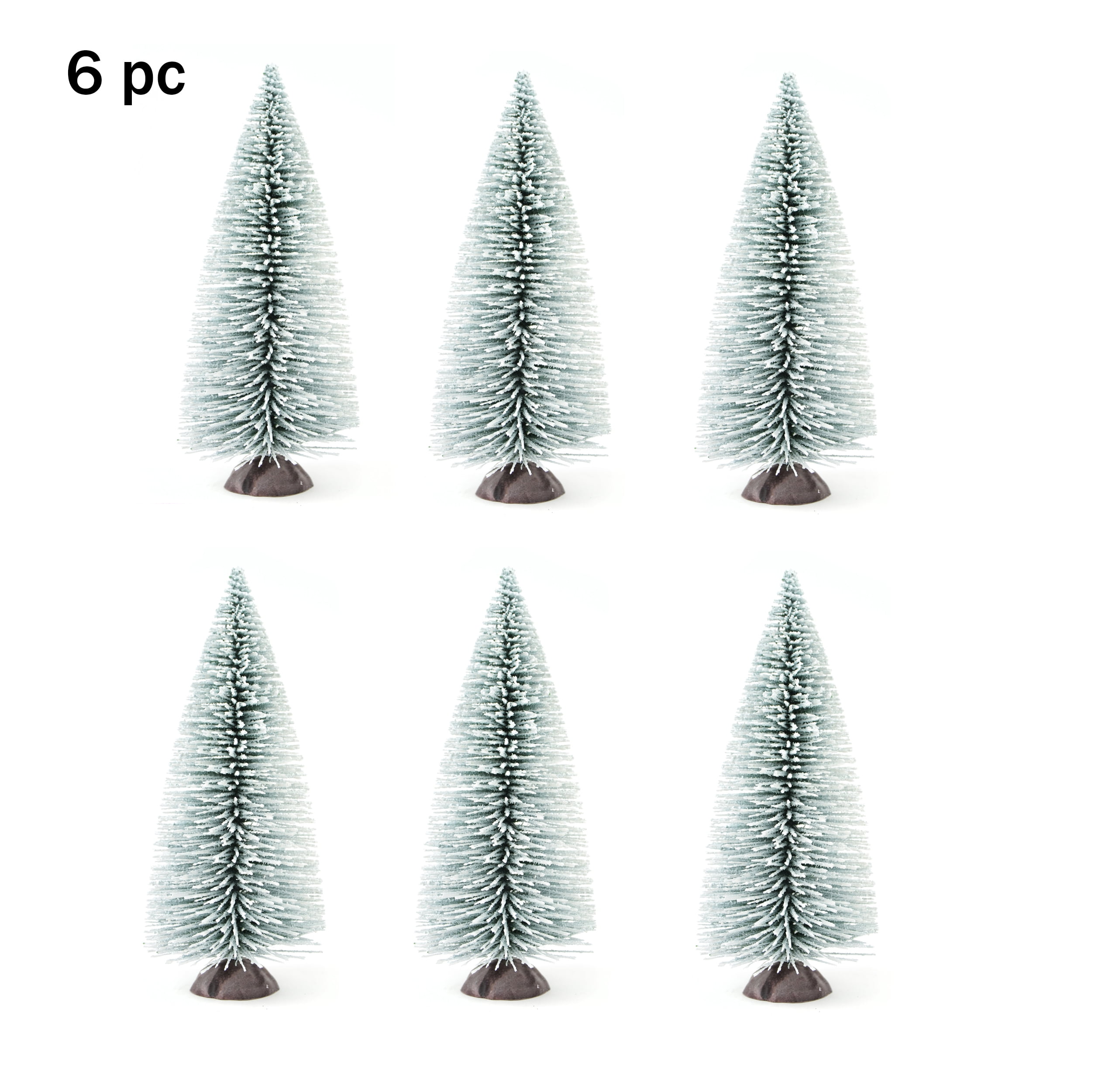 Miniature Snow Frost Wooden Bases Mini Pine Tree DIY Craft Christmas Ornaments 43pcs Artificial Sisal Christmas Tree Great Decor for Home Birthday Parties Festival Wedding PinnacleT1