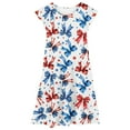 thumbnail image 4 of July 4th Casual Dresses for Girl Independence Day Clothes American Flag Gradient Dresses Flowy A Line Dress Summer Spring Outfit (Blue 14-15 Years), 4 of 5
