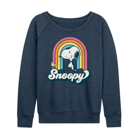 Peanuts - Snoopy Rainbow Clouds - Women's Lightweight French Terry Long Sleeve Shirt