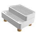 thumbnail image 1 of S SERENABLE Automatic Cat Litter Box Ramp 2 Steps Waterproof Pad Mat with Non Slip Feet Leakproof Cat Litter Stair for Small Elderly Cats White, 1 of 9