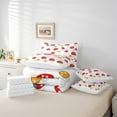 thumbnail image 4 of Red Mushroom Bed in a Bag King Size Comforter Set 7 Pieces,Cute Plant Bedding Set,Botanical Sheet Set with Comforter Abstract Hand Drawn Bed Set,Nature Art Room Decor, 4 of 5