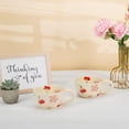 thumbnail image 3 of 8.5 oz Flower Design Ceramic Coffee Mug Set of 2, 3 of 13