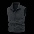 thumbnail image 4 of Zysthvn Fleece Mens Vest Sleeveless Winter Zip up Casual Jacket for Men Stand Collar Solid with Pockets Outerwear, 4 of 5