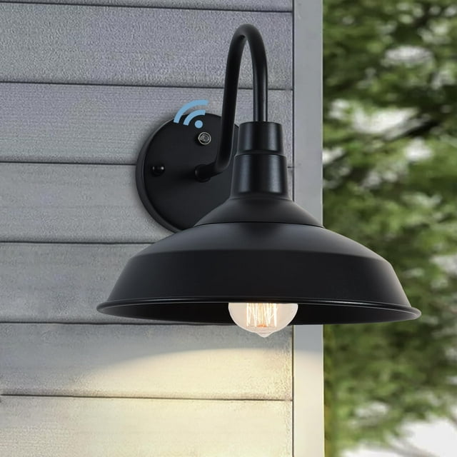 Luz de granero para exteriores NICOLONOR, sensor del anochecer al amanecer de 27 cm