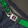 thumbnail image 2 of Grateful Dead Belt, Seatbelt Buckle Belt, Grateful Dead Text Skull Roses Green, 30 to 44 Inches, 2 of 9