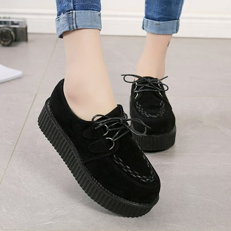 

Casual Shoes Women s New Leather Grinding Japanese Vintage Thick Soled Muffin Casual Shoes