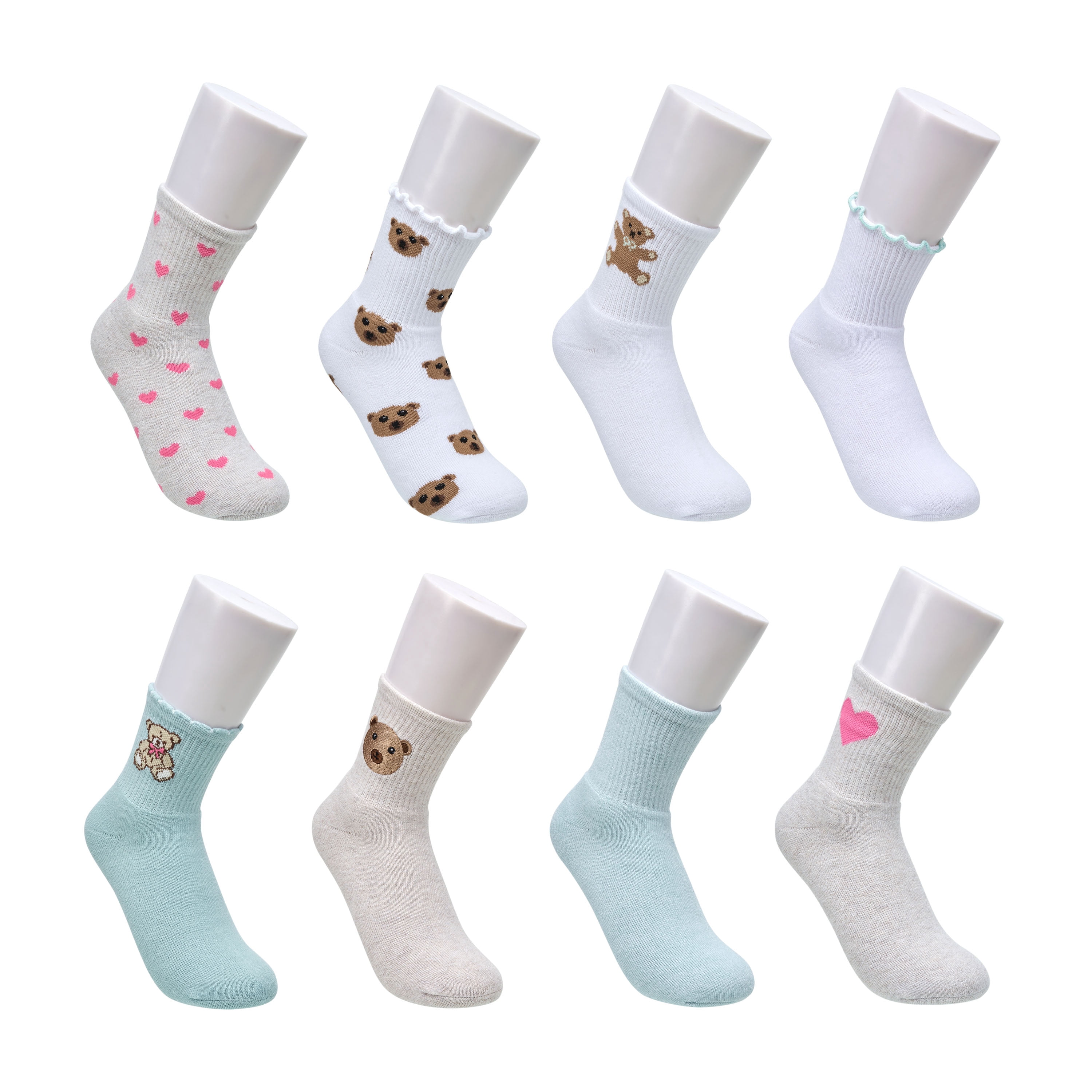 Aeropostale Girls Full Cushion High Quarter Kids Socks (8-pack) – Bear Lettuce