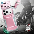 thumbnail image 3 of Compatible with iPhone 17 Pro Phone Case,With Sliding Camera Cover,2-in-1 Heavy Duty Design,Rugged Non-Slip Shockproof Anti-Scratch Protection Anti-fall Durable Phone Case,Rosegold, 3 of 7