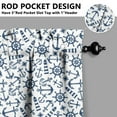 thumbnail image 4 of Kitchen Curtains 24 Inch Short - 3 Panel Set, Nautical Anchor Lighthouse Coastal Design, Rod Pocket Window Curtain for Beach House, Marine Ocean Wave Pattern, Easy Wash, 4 of 5