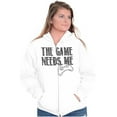 thumbnail image 4 of Game Needs Me PC Gamer Nerdy Geeky Unisex Fleece Graphic Zip Up Hoodie Brisco Brands 4X, 4 of 5