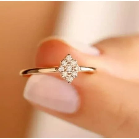 Silverstar Gems 14K Yellow Gold Plated White Round Cut Cubic Zirconia Women's Elegant Engagement Ring