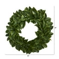 thumbnail image 3 of Nearly Natural 30in. Magnolia Artificial Wreath, Green, 3 of 4