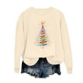 thumbnail image 4 of Xdegoge Christmas Sweatshirt Women Crew Neck Long Sleeve Tops Xmas Wine Glass Graphic Shirts Oversized Womens Merry Christmas Shirt Women'S Christmas T-Shirts￼, Khaki M, 4 of 6
