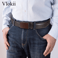 thumbnail image 2 of Vlokii 2pcs Men's Leather Belt Automatic Ratchet Buckle Slide Belt for Dress Casual belt, 2 of 6