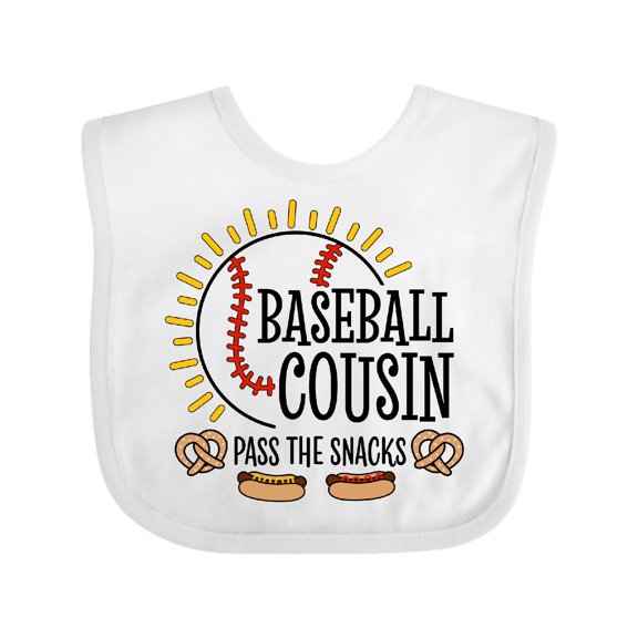 Inktastic Baseball Cousin Pass the Snacks Boys or Girls Baby Bib