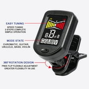 Likegreen Guitar Tuner Chromatic LCD Clip-on Electric Tuner Sensitive Chips for Guitar Ukulele Violin Black 2024
