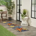 thumbnail image 4 of Nourison Aloha Outdoor Navy Multicolor 2' x 6' Area Rug (2x6), 4 of 8