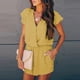 thumbnail image 2 of Moda mujer verano casual sexy manga corta color sólido v-cuello monos Fridja  fhjkhfk460536, 2 of 9