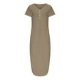 thumbnail image 5 of under $5 JINMGG Summer Dresses 2026, Dresses for Women 2026 Women's Summer Casual Short Sleeve V Neck Dress Casual Maxi Beach Dress with Pockets Khaki L, 5 of 6