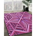 thumbnail image 3 of Ahgly Company Machine Washable Indoor Round Transitional Orchid Purple Area Rugs, 7' Round, 3 of 7