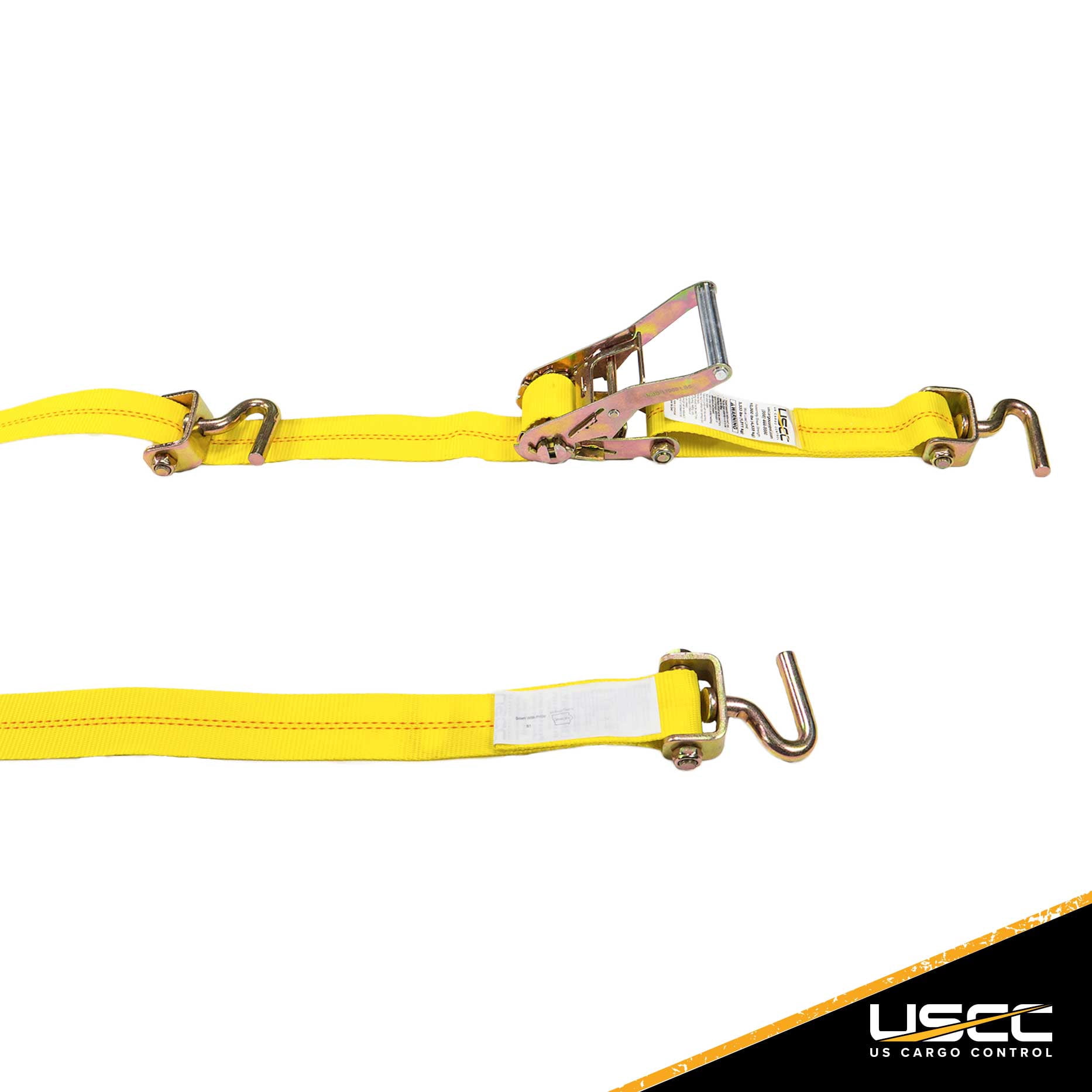 Wheel Strap w/ 3 Swivel J Hooks with 90 degree hook angle & Ratchet