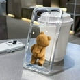 thumbnail image 2 of Cartoon Bear Transparent Phone Case For iPhone 15 14 13 12 11Pro Max Mini XS X XR 7 8 Plus SE2022 Luxury Shockproof Soft Cover Transparent C339 iPhone 12 Mini, 2 of 6