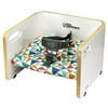 Little Partners MOD Baby Wooden Booster Seat & Cushion, Geo, White