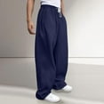 thumbnail image 5 of Men's Loose Wide Leg Pants Drawstring Waist Loose Sweatpants with Pockets, 5 of 9