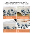 thumbnail image 5 of Blue Tulips Bed Skirt King Size 16" Drop Flowers Minimalist Modern Art Linen Texture Ruffled Wrap Around Bed Skirts Adjustable Elastic Bedskirt Dust Ruffle for King Size Bed, 5 of 7