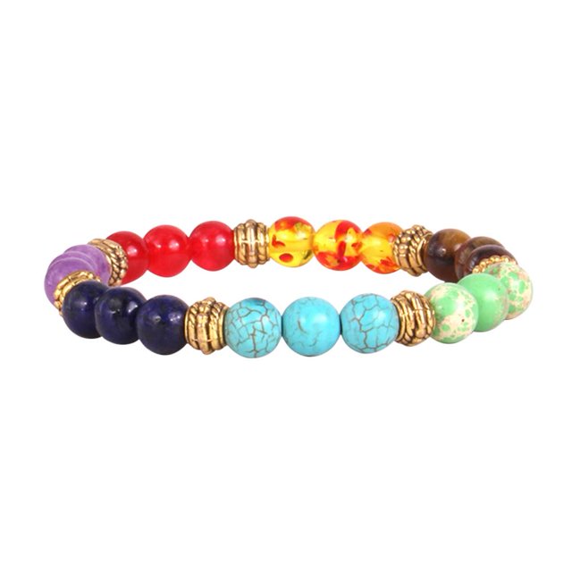 Pulsera de equilibrio 7 Chakra Reiki Piedra curativa Regalo Yoga Difusor de energía Oro