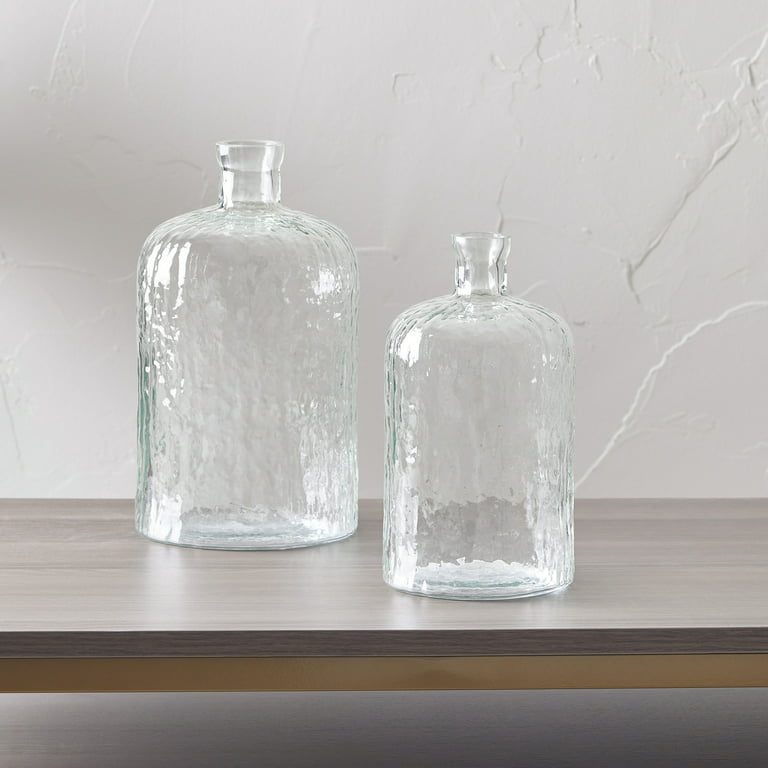 Better Homes & Gardens Textured Glass Coastal Vase, 8.5 x 5.9 