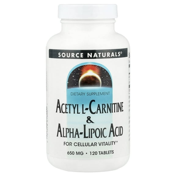 Source Naturals Acetyl L-Carnitine and Alpha Lipoic Acid 650 mg 120 Tablets