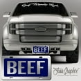 thumbnail image 3 of JASS GRAPHIX Navy Beef License Plate Brushed Aluminum ACM Car Tag - Available in Several Colors. Perfect for Cattle Farmers, 3 of 3