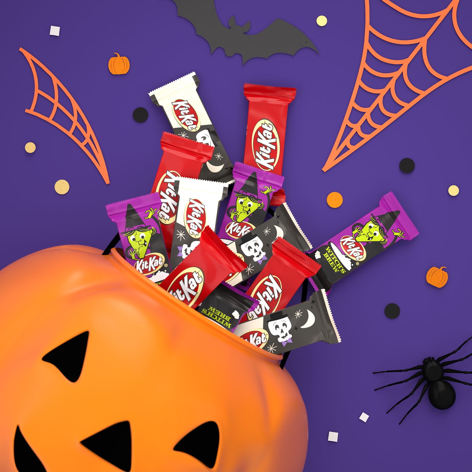 Kit Kat Assorted Milk Chocolate and Creme Snack Size Wafer Candy Bars, Halloween - 36.75 oz