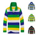 thumbnail image 4 of 2PCS Boys Polo Shirts Size 12 Long Sleeve Striped Shirt Cotton T-Shirts Kids Collared Rugby Polo Blouse Teen Button Closure Uniform Pique Polos, 4 of 4