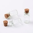 thumbnail image 1 of Botellas de vidrio con tapón de corcho Contenedores de cuentas Botella de los deseos Transparente 1,8 x 1 cm Tapón de madera: 0,83 x 1 cm Capacidad: 1,5 ml (0,05 fl. oz) Cuello de botella: 0,7 cm de, 1 of 2