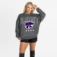 thumbnail image 4 of Women's Gameday Couture Charcoal Kansas State Wildcats Oversized Rising Stars Premium Fleece Drop Shoulder Sweatshirt, 4 of 5
